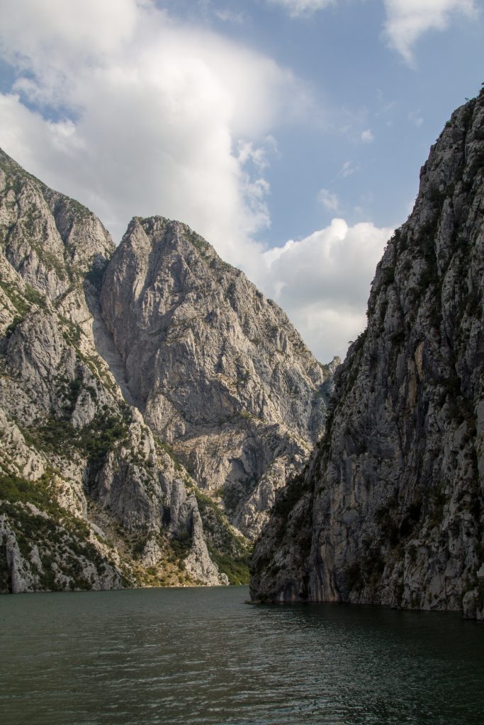 The gorges of the river Drin at the Koman lake in Albania